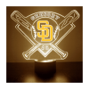 San Diego Padres LED Baseball Sports Fan Lamp, Light Up, Custom Night Light, Free Personalization, 16 Color Option