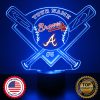 Atlanta Braves Baseball LED Sports Fan Lamp, Light Up, Custom Night Light, Free Personalization, 16 Color Option