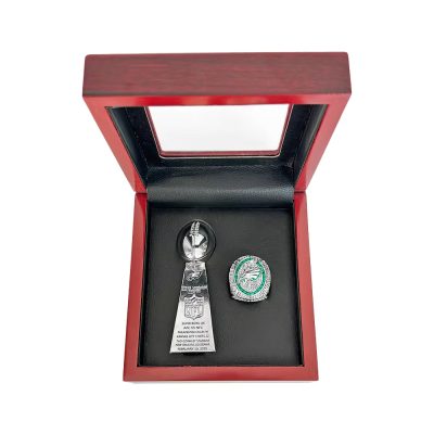 2024 Philadelphia Eagles Championship Fans Ring With Mini Vince Lombardi Trophy