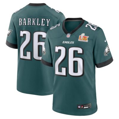 Men's Saquon Barkley #26 Midnight Green Philadelphia Eagles Super Bowl LIX Game Player Jersey