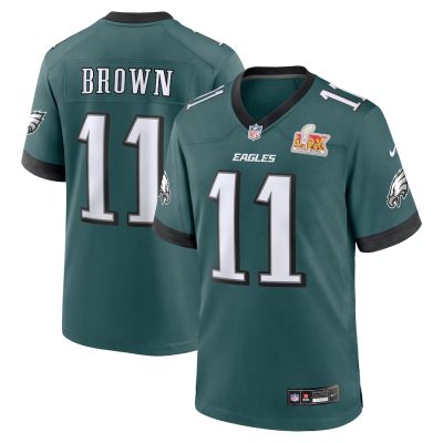Men's A.J. Brown #11 Midnight Green Philadelphia Eagles Super Bowl LIX Game Player Jersey